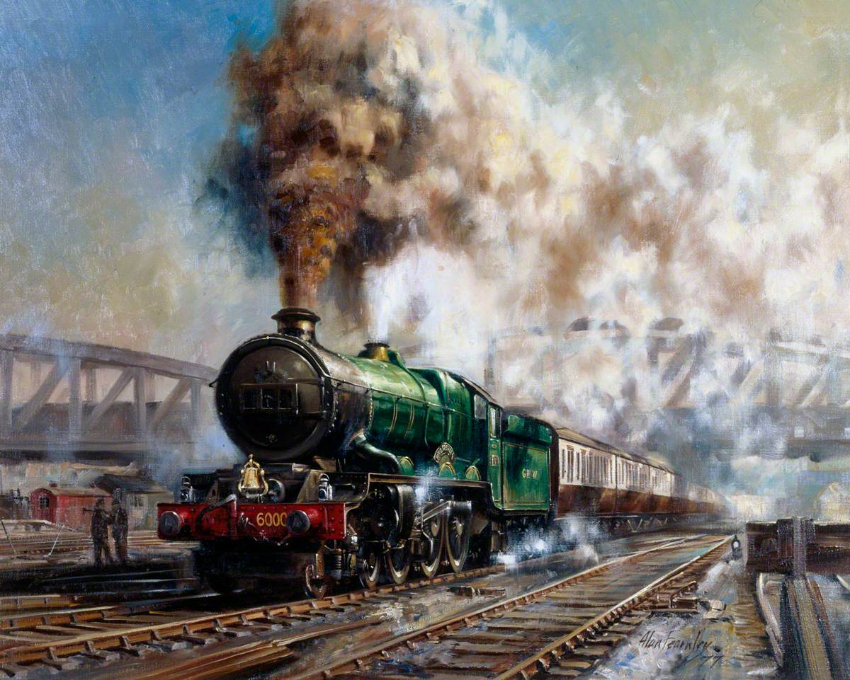 Express Departing from Paddington Station Hauled by King Class 4–6–0 Locomotive No. 6000 'King George V'