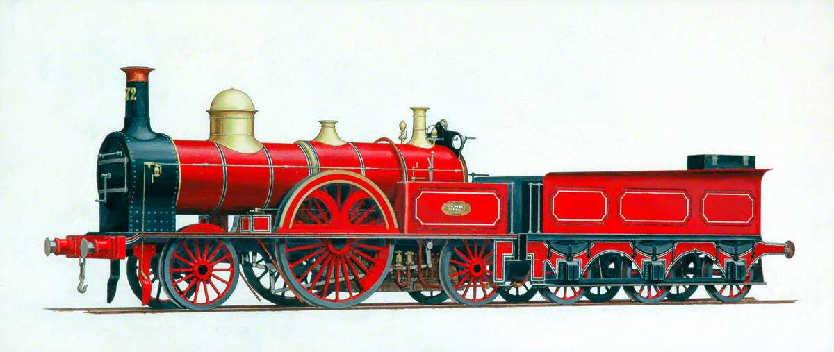London and North Western Railway 'Extra Large Bloomer' 2–2–2 Locomotive No. 372