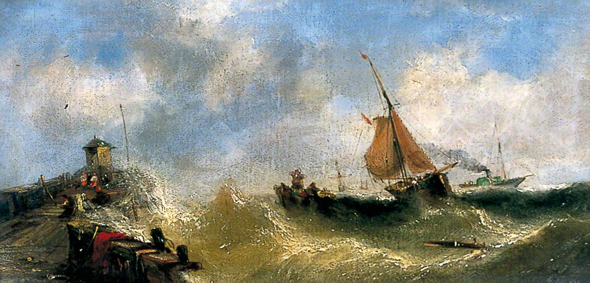 Fishing Boats off the French Coast Beating to Windward