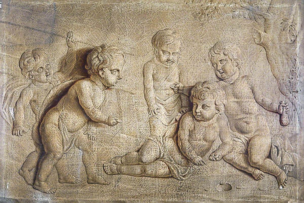 Bas-Relief of Five Putti: Grisaille Sketch