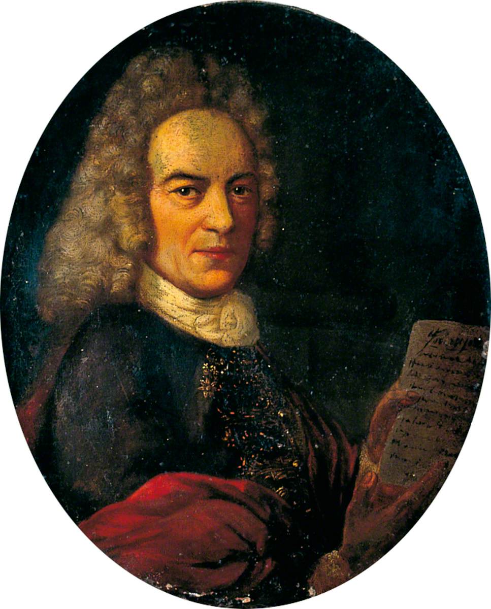 Portrait of an Unknown Bewigged Man Holding a Paper