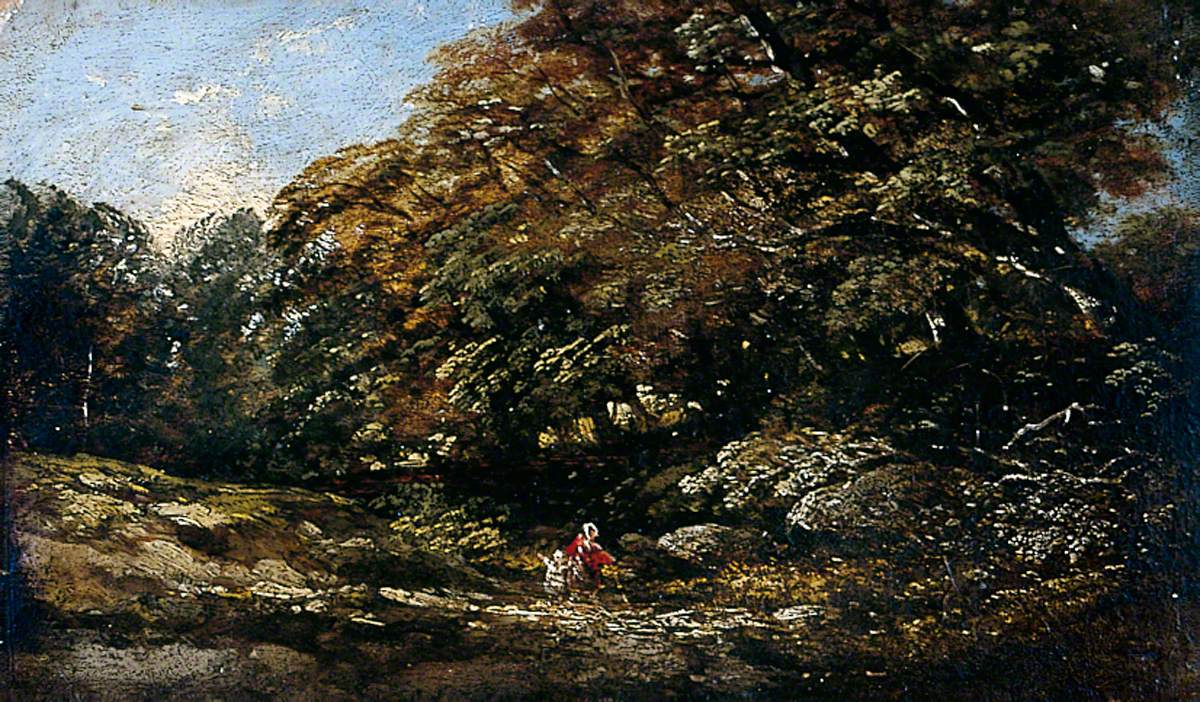 Landscape with Trees and a Rocky Stream