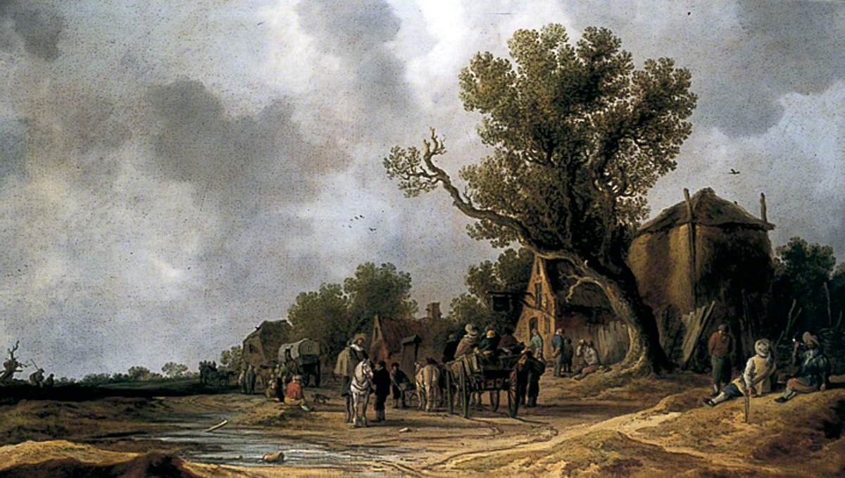 Peasants and Horsemen at an Inn