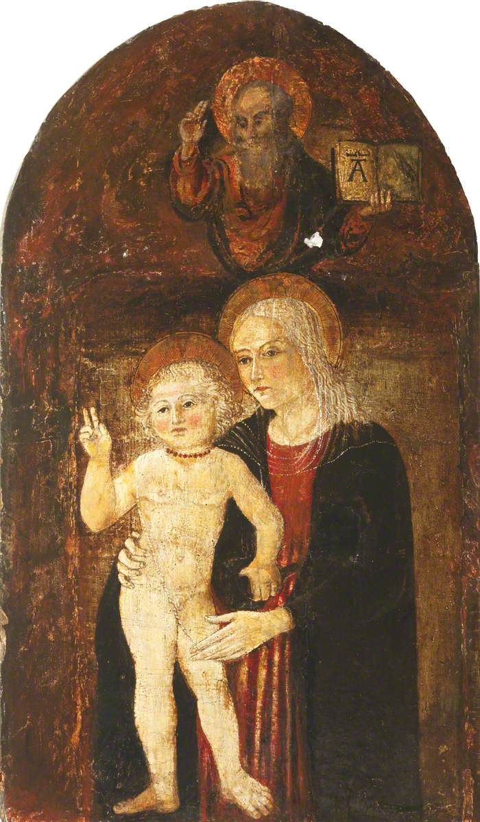The Madonna and Child with God the Father above