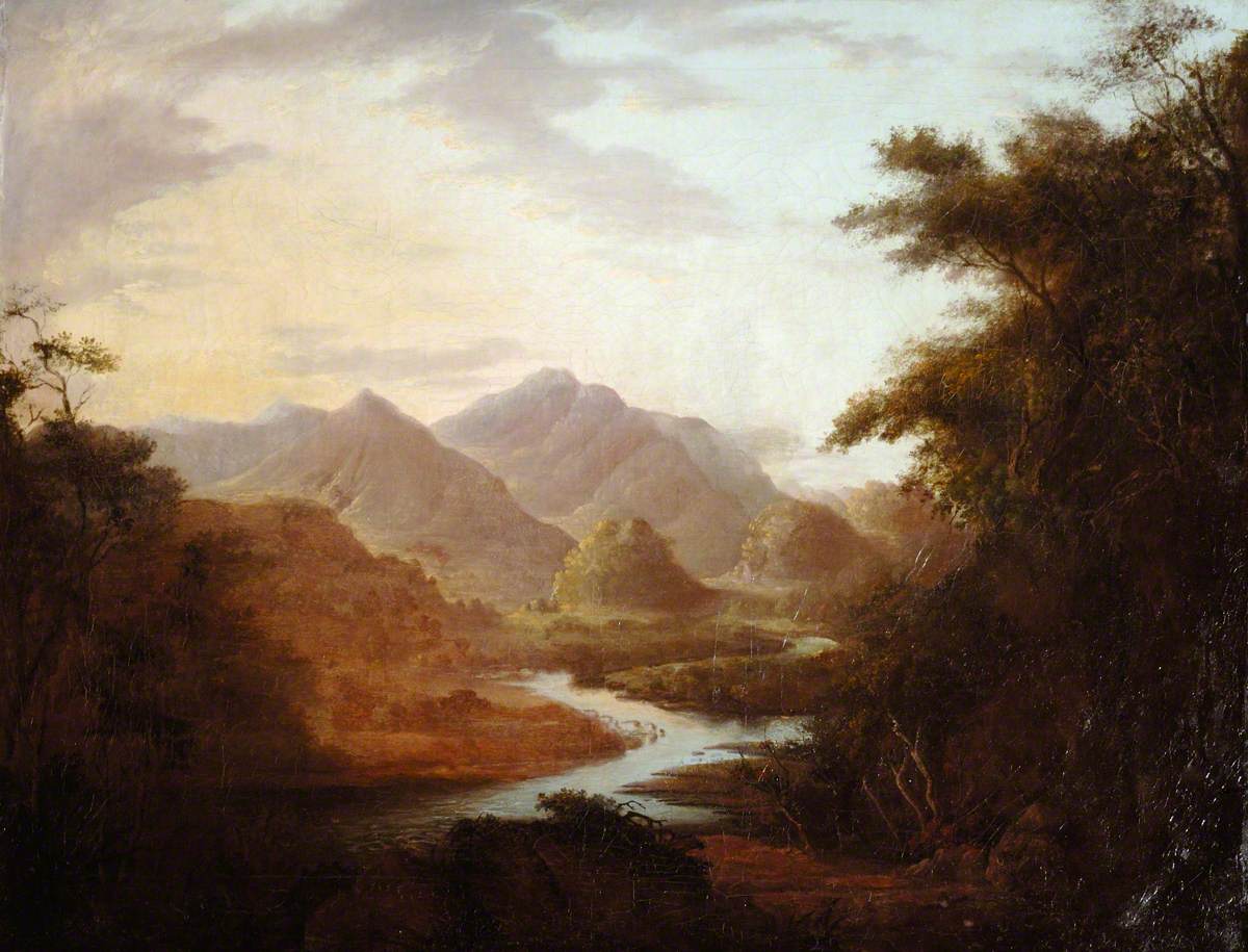 An Extensive Landscape of River Valley and Distant Mountains