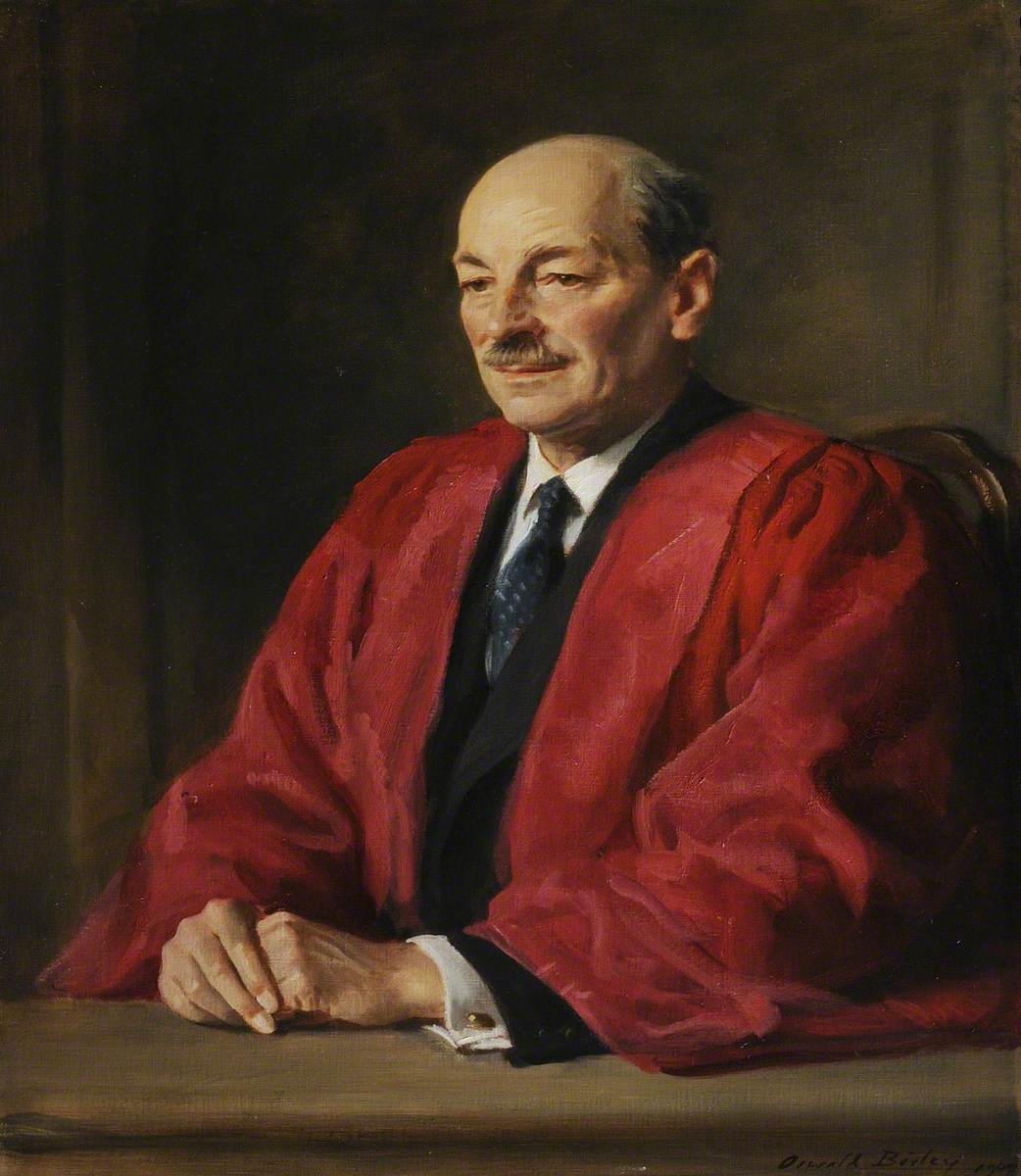 Clement Attlee (1883–1967), 1st Earl Attlee, Wearing DCL Robes, Commoner, Prime Minister (1945–1951)