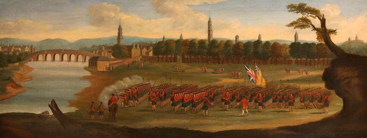The Highland Regiment Exercising on Glasgow Green, 1758