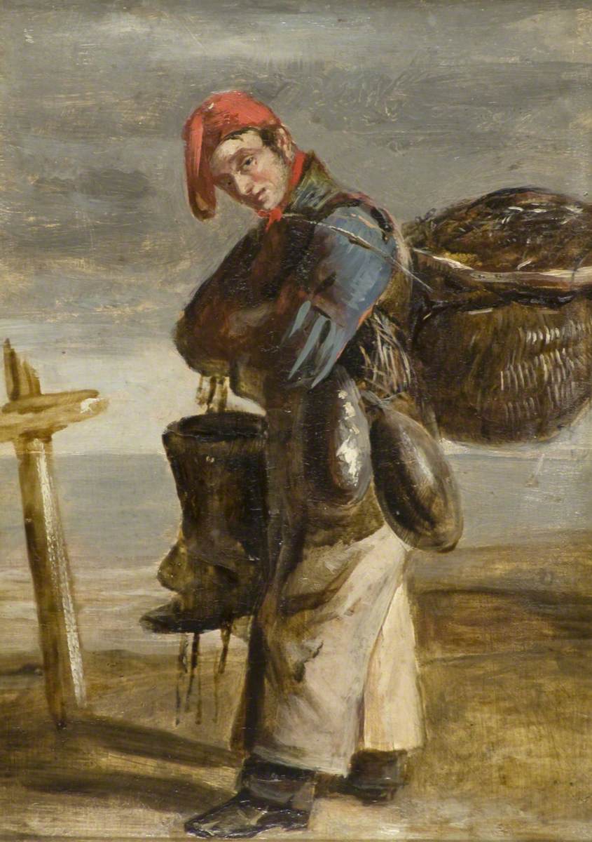 Forfarshire Fisherman Wearing Tackle