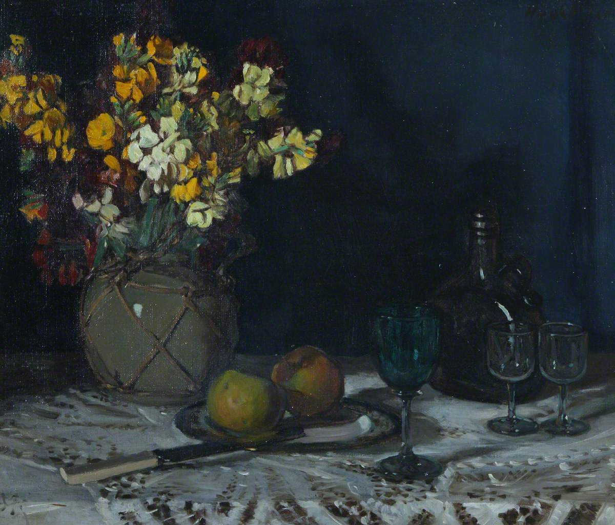 Still Life with a Flower and Wine Glasses