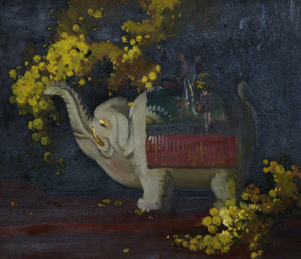 Still Life Study with a Flower and an Elephant Vase