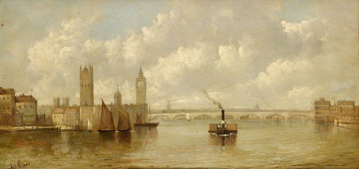 View of the New Houses of Parliament from the River, 1860–1870