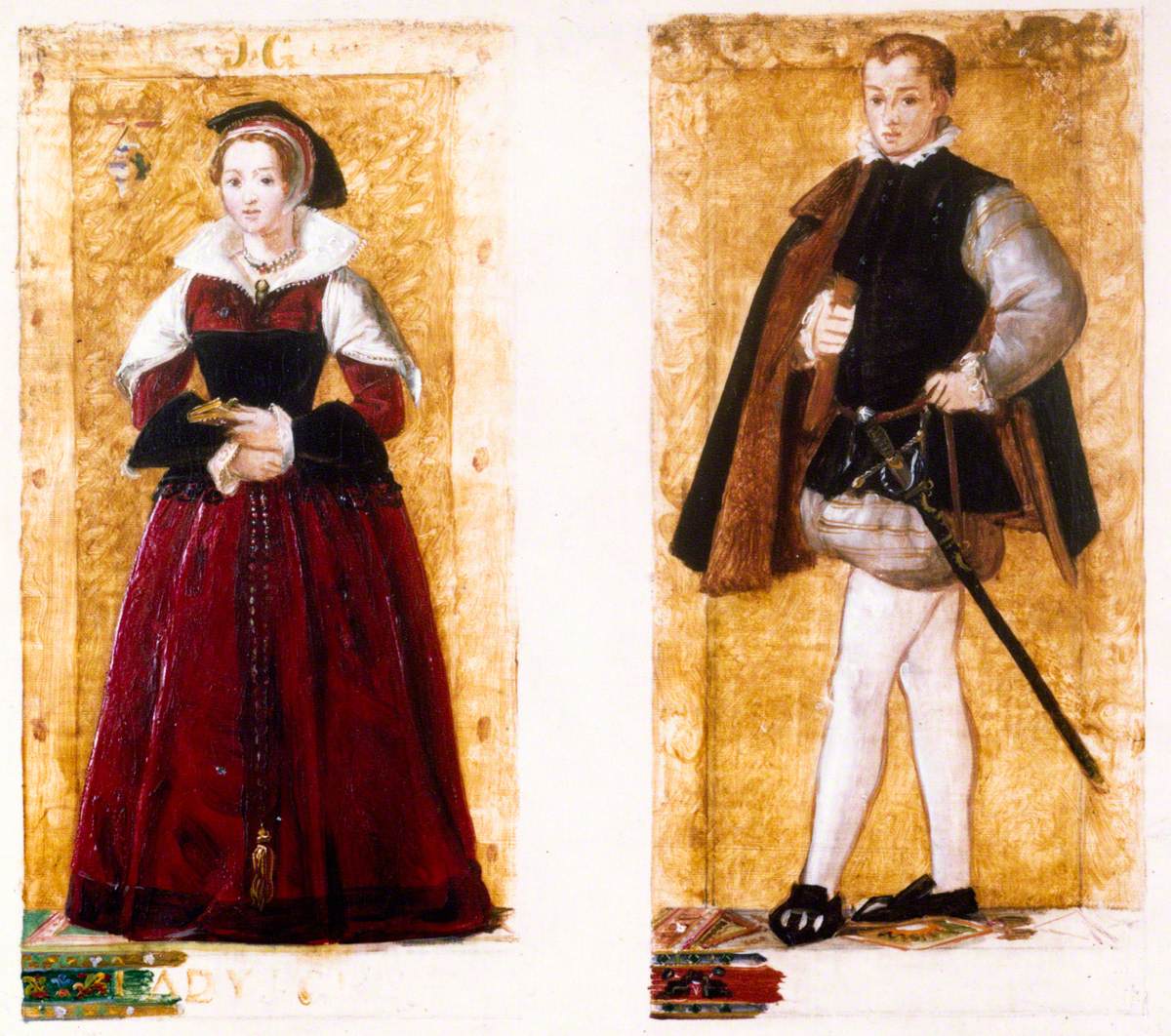 Preparatory Sketches of Lady Jane and Lord Guildford Dudley Art UK