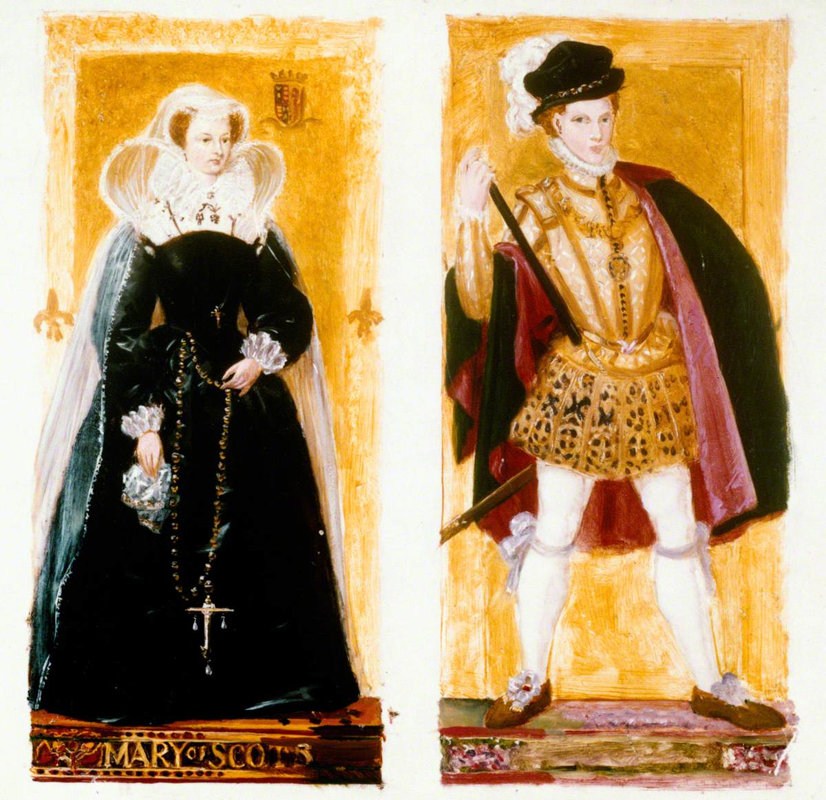Preparatory Sketches of Mary, Queen of Scots and Lord Darnley