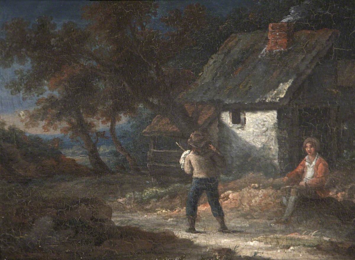 Landscape with Two Figures and a Cottage