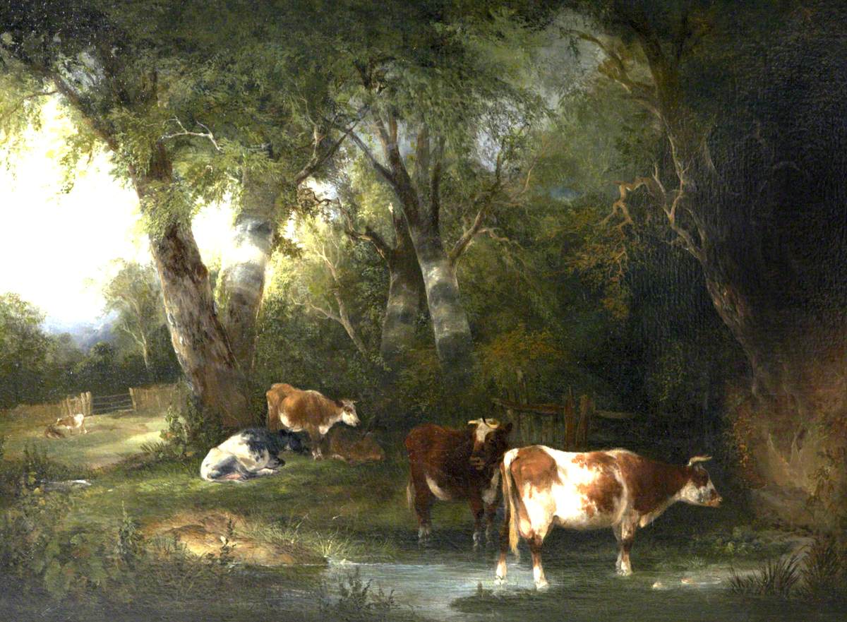 Cattle in a Wooded Landscape