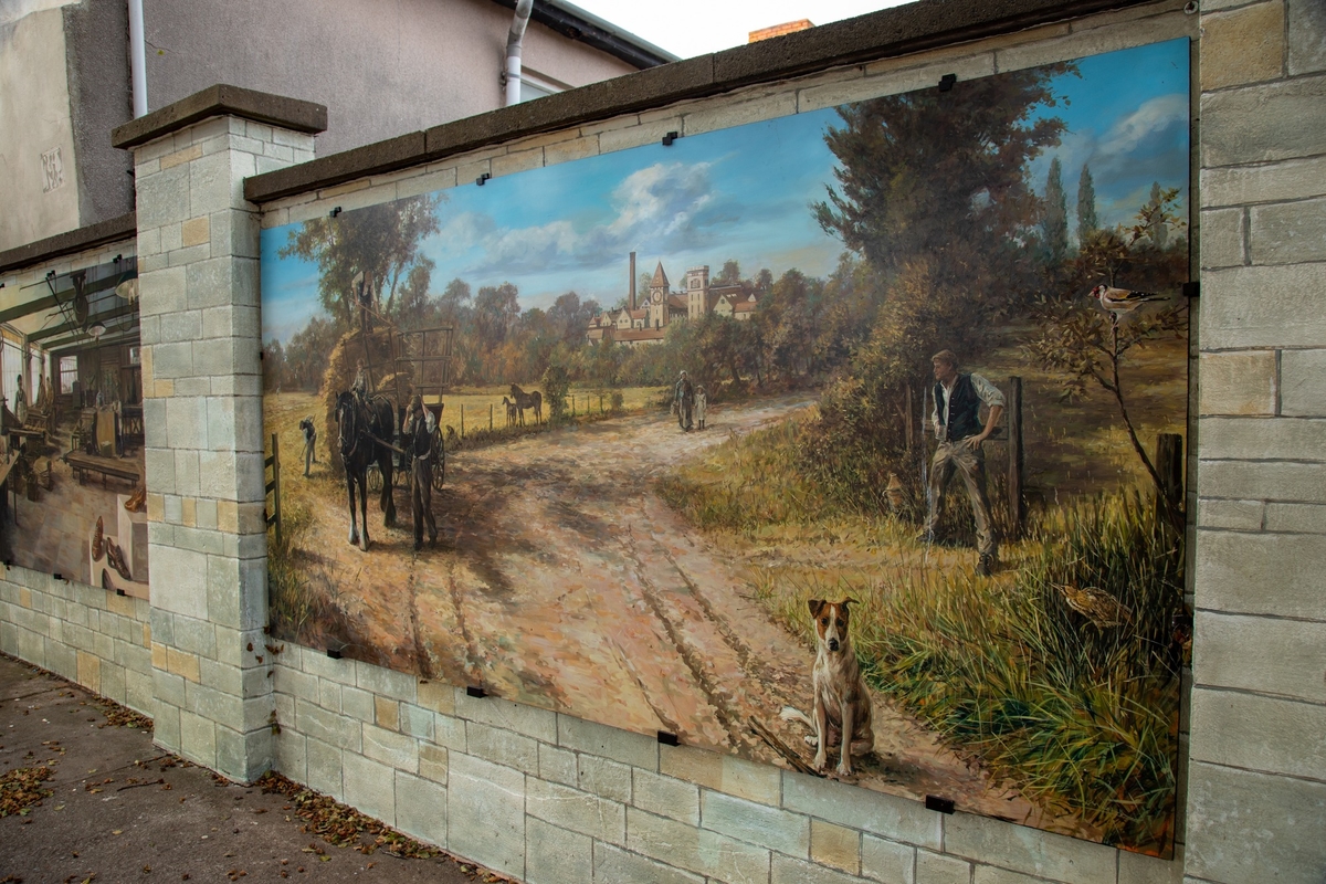 Four Panels Reflecting Pastoral Scenes of Street's Heritage Industries