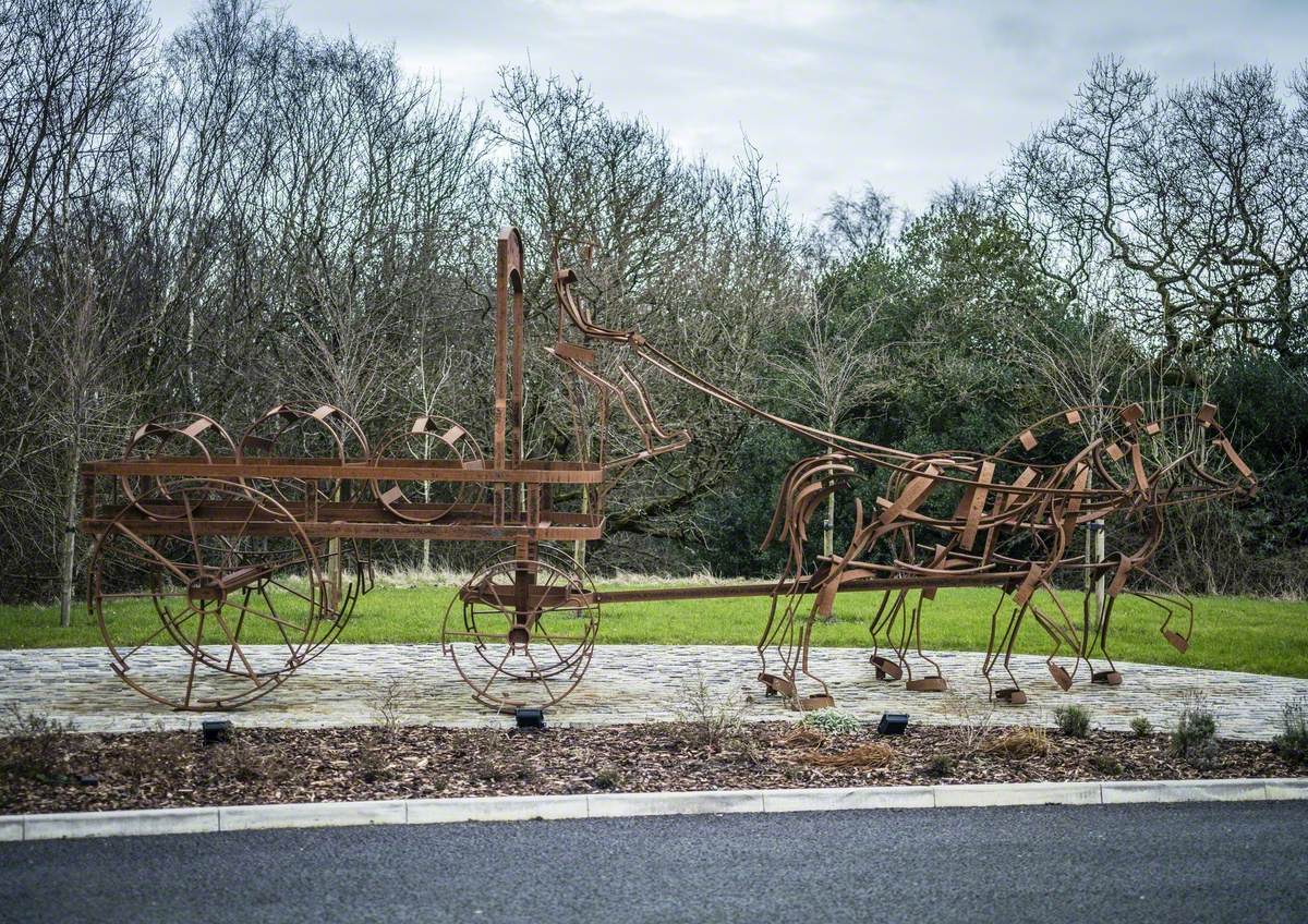 Shire Horse and Dray Wagon