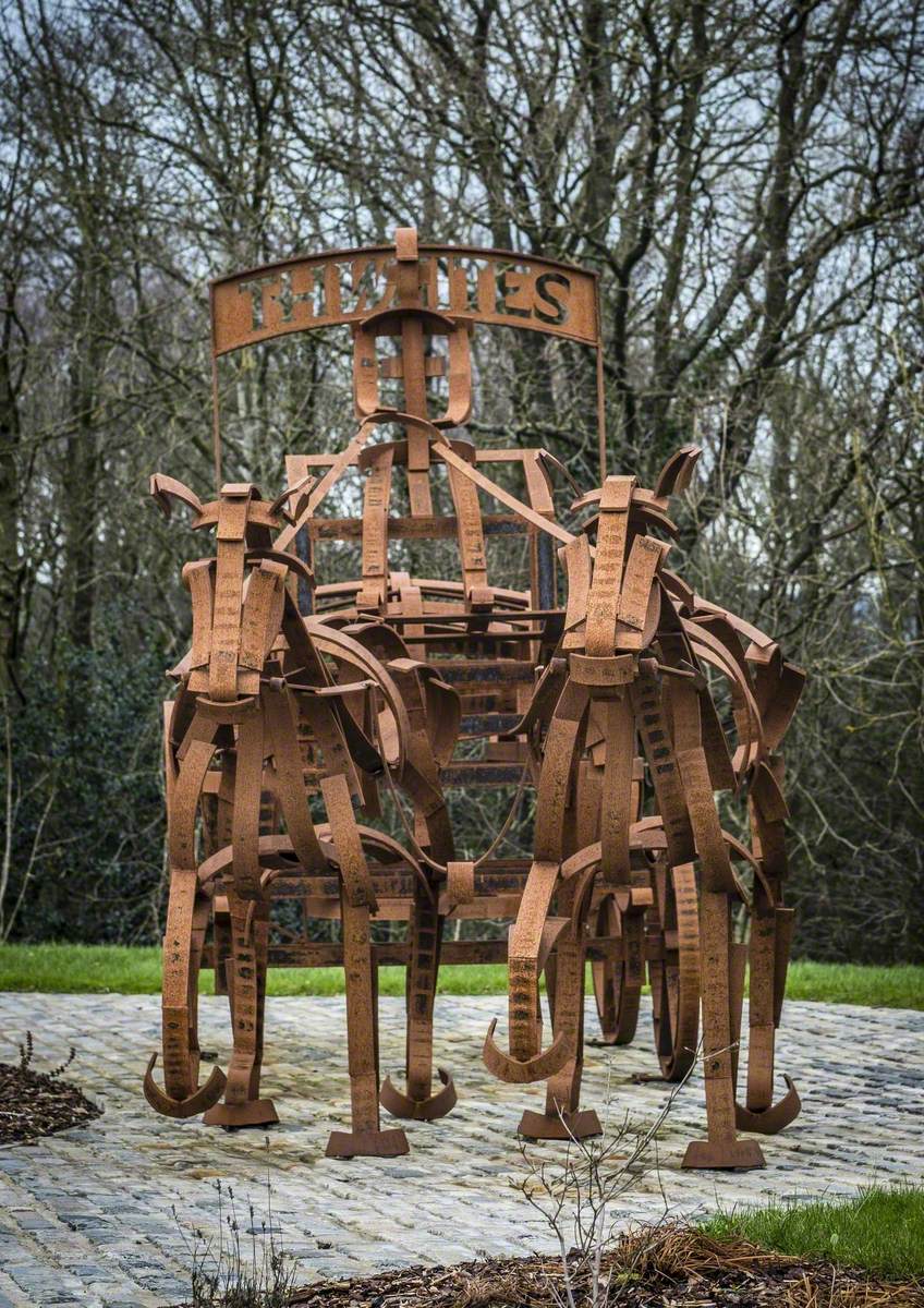 Shire Horse and Dray Wagon