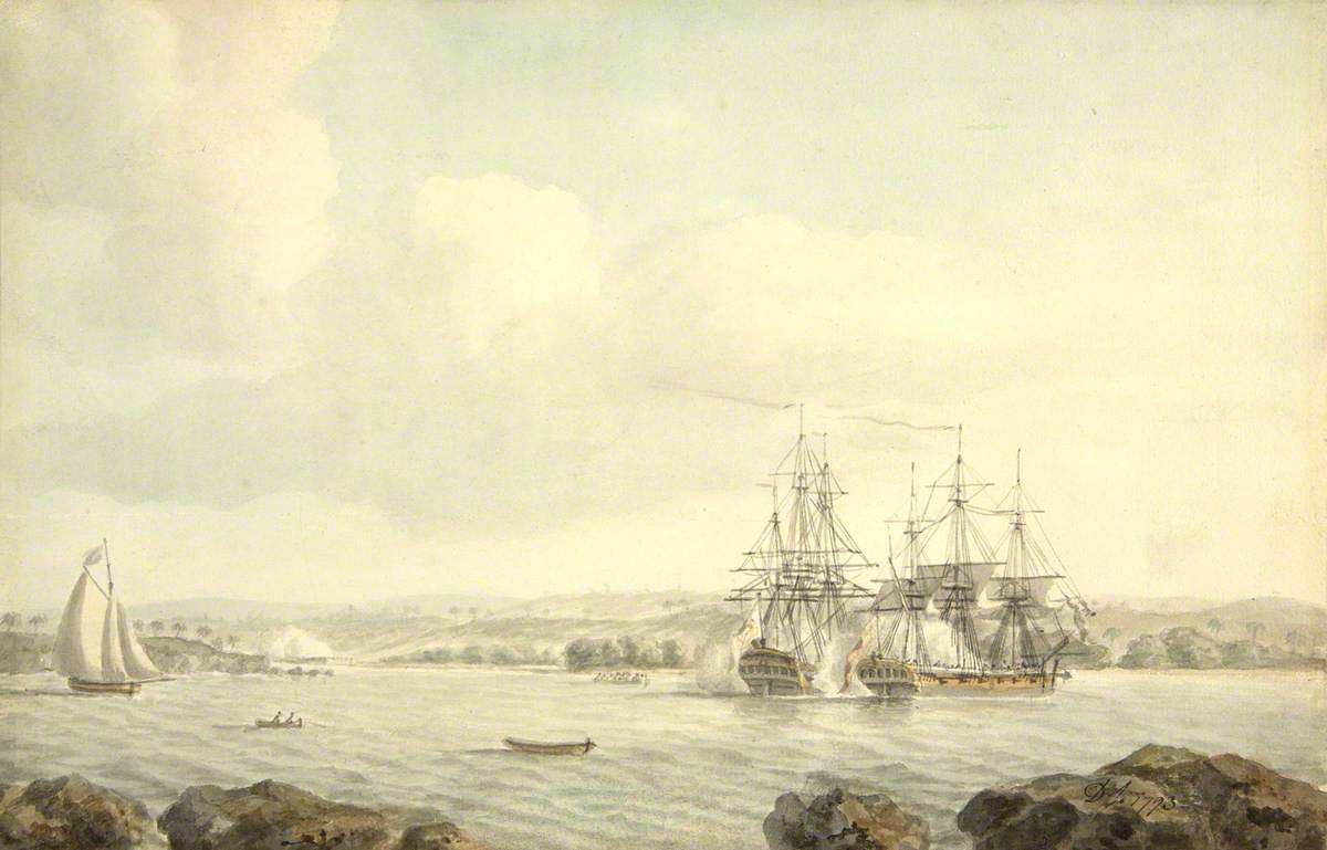 A British Frigate Engaging a Spanish Man-O'-War