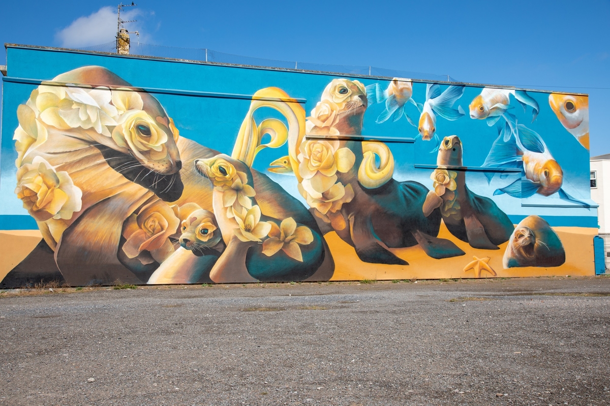 Sea Lions and Fish Mural