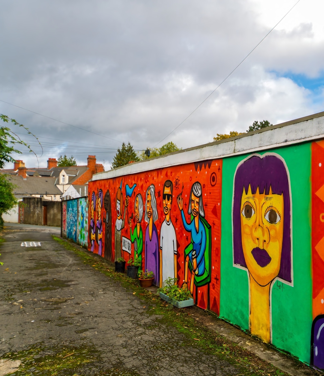 Girl with Yellow Face and Purple Hair