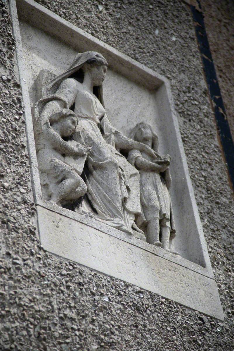 Woman Instructing Small Children and Man Teaching a Youth (Reliefs)