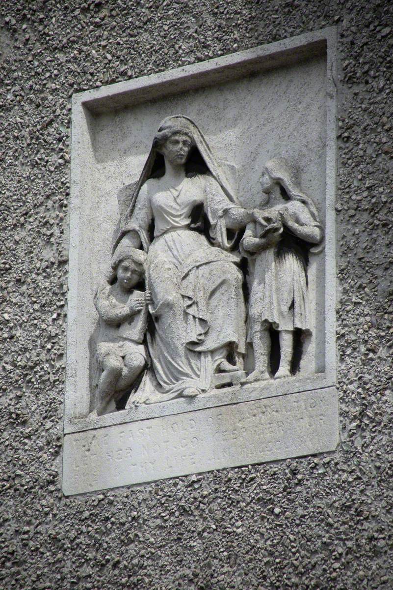 Woman Instructing Small Children and Man Teaching a Youth (Reliefs)