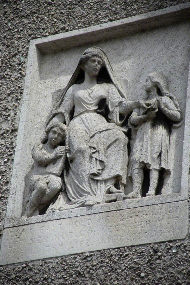 Woman Instructing Small Children and Man Teaching a Youth (Reliefs)