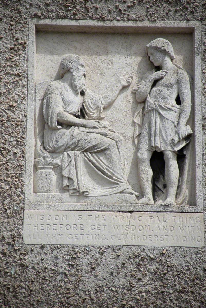 Woman Instructing Small Children and Man Teaching a Youth (Reliefs)