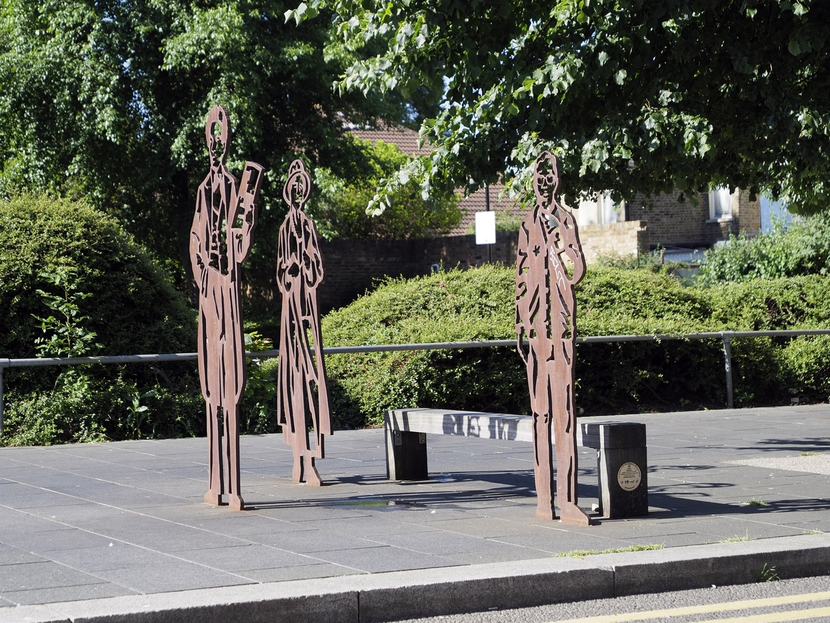 Sustrans Portrait Bench: Dame Peggy Ashcroft (1907–1991), Samuel Coleridge-Taylor (1875–1912) and Ronnie Corbett (1930–2016)