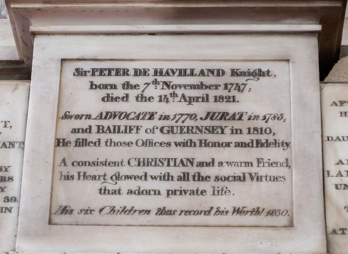 Monument to Sir Peter de Haviland