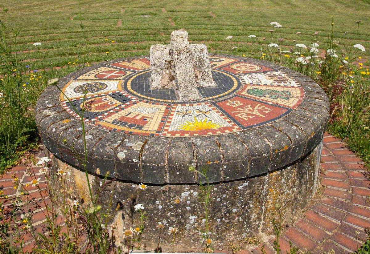 Mosaic Compass and Brick Labyrinth