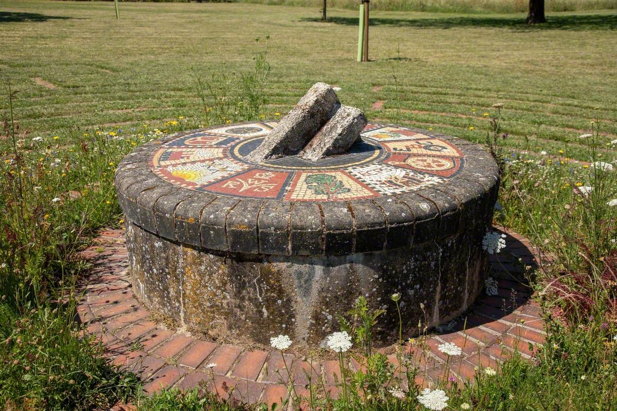 Mosaic Compass and Brick Labyrinth