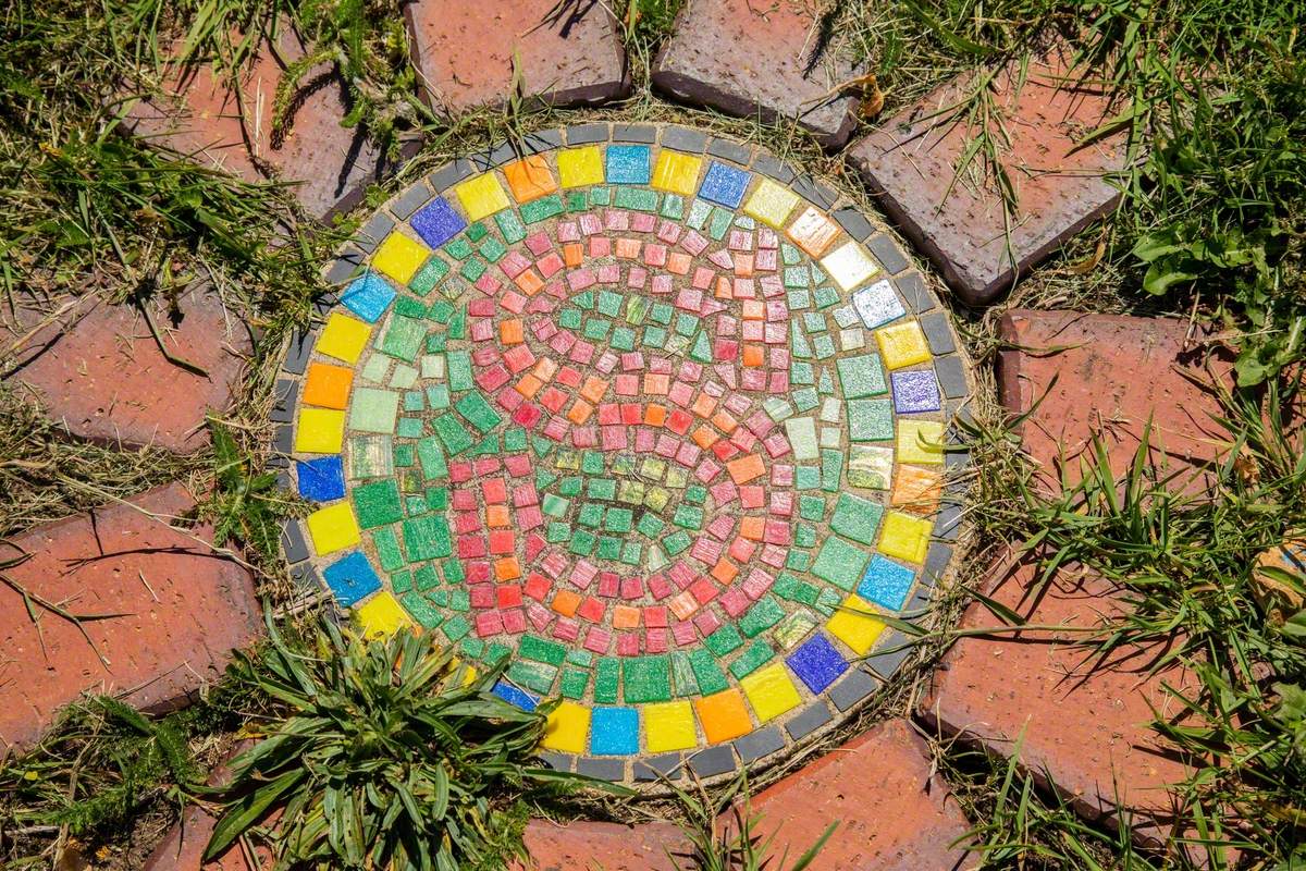 Mosaic Compass and Brick Labyrinth