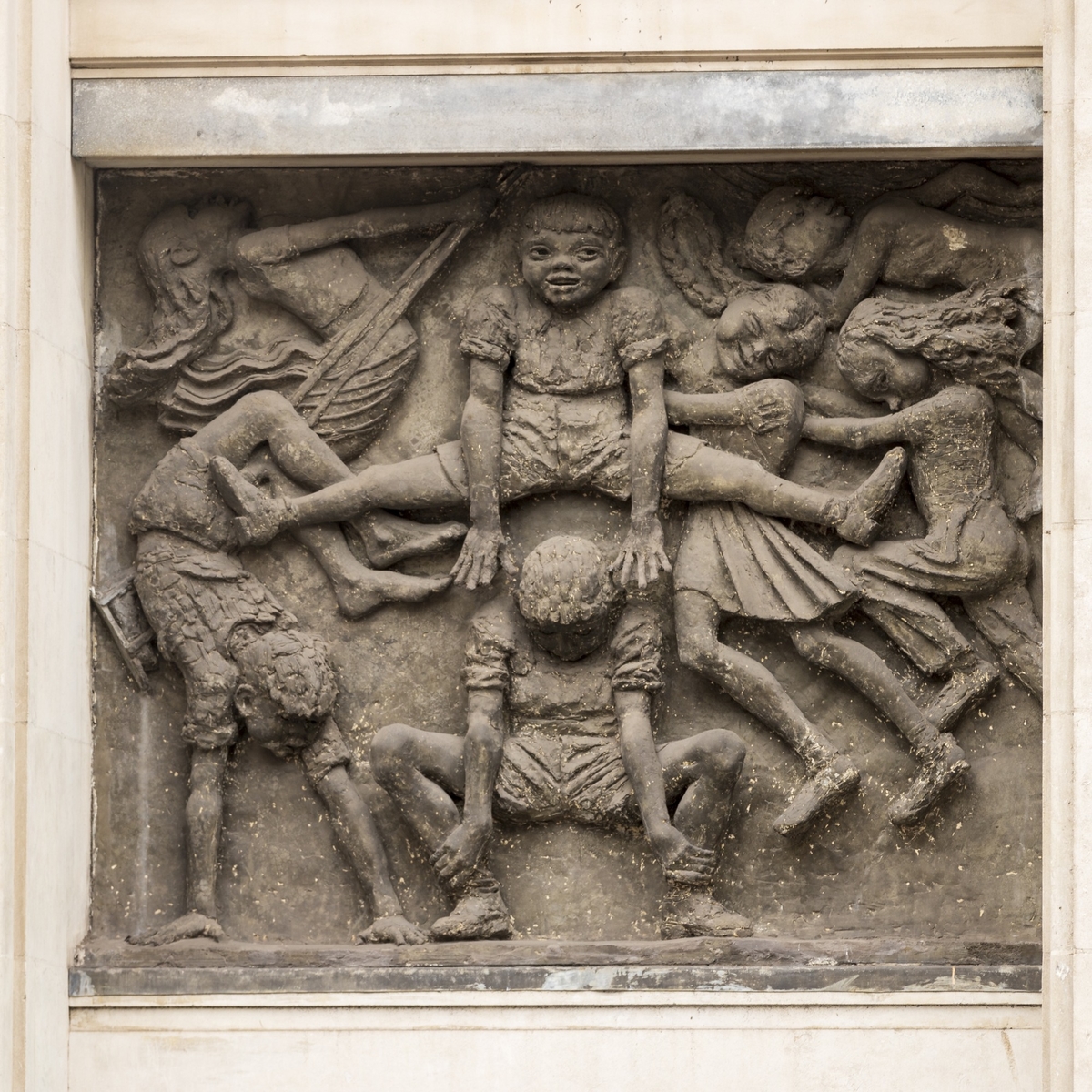 Children Fighting, Baby in a Pram, Children Playing Reliefs