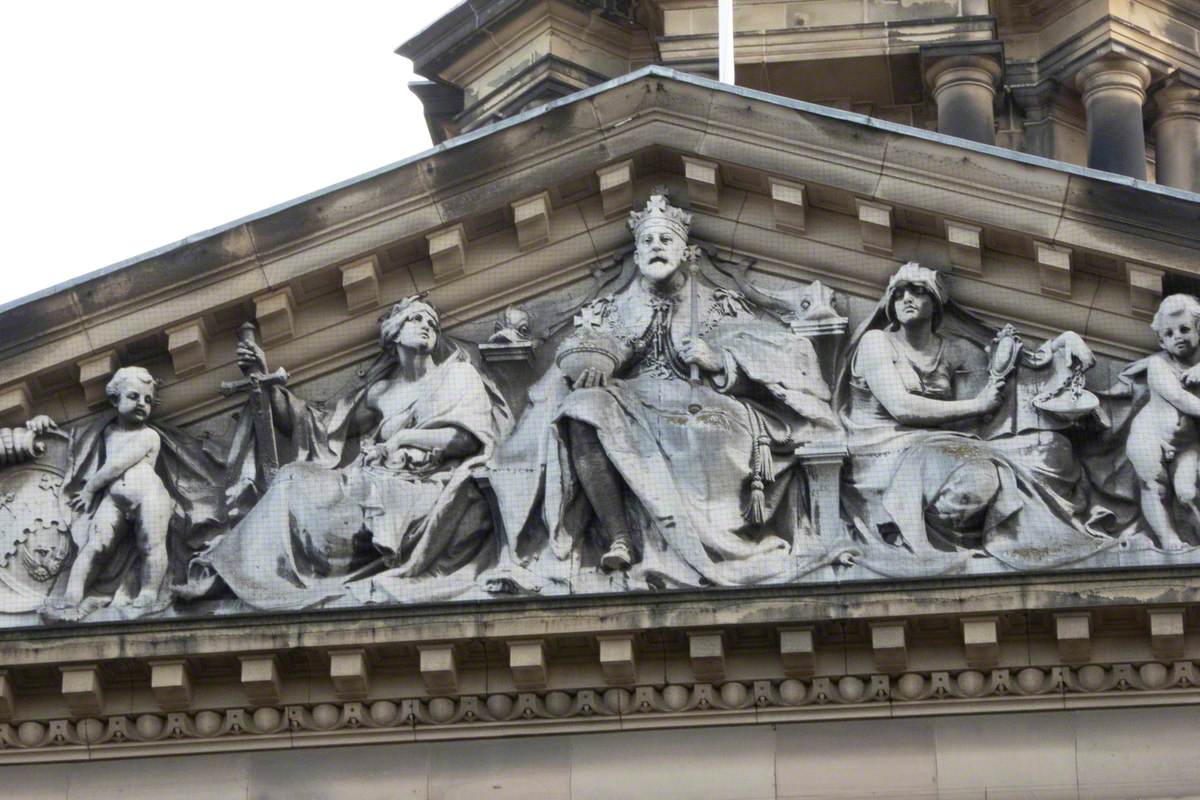 Town Hall Pediment with Edward VII (1841–1910) and Supporting Figures