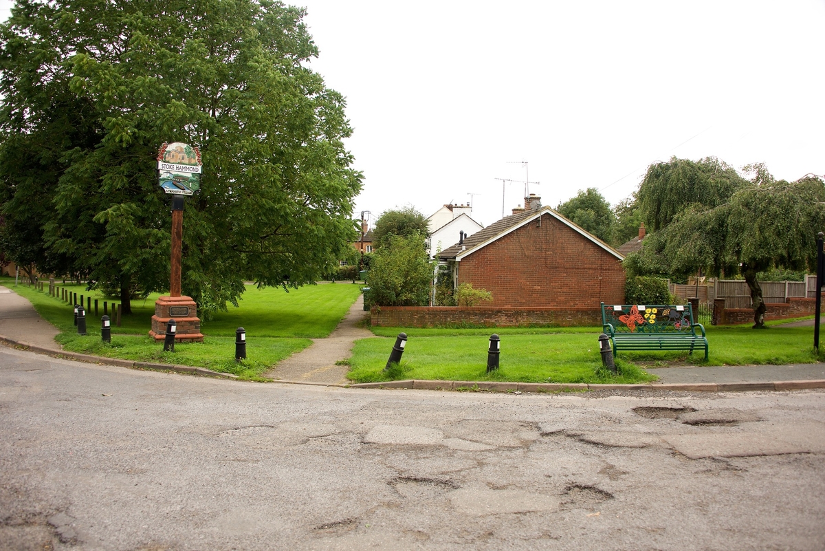 Stoke Hammond Sign and Bench