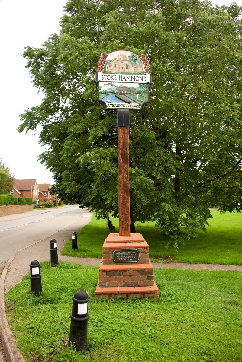 Stoke Hammond Sign and Bench