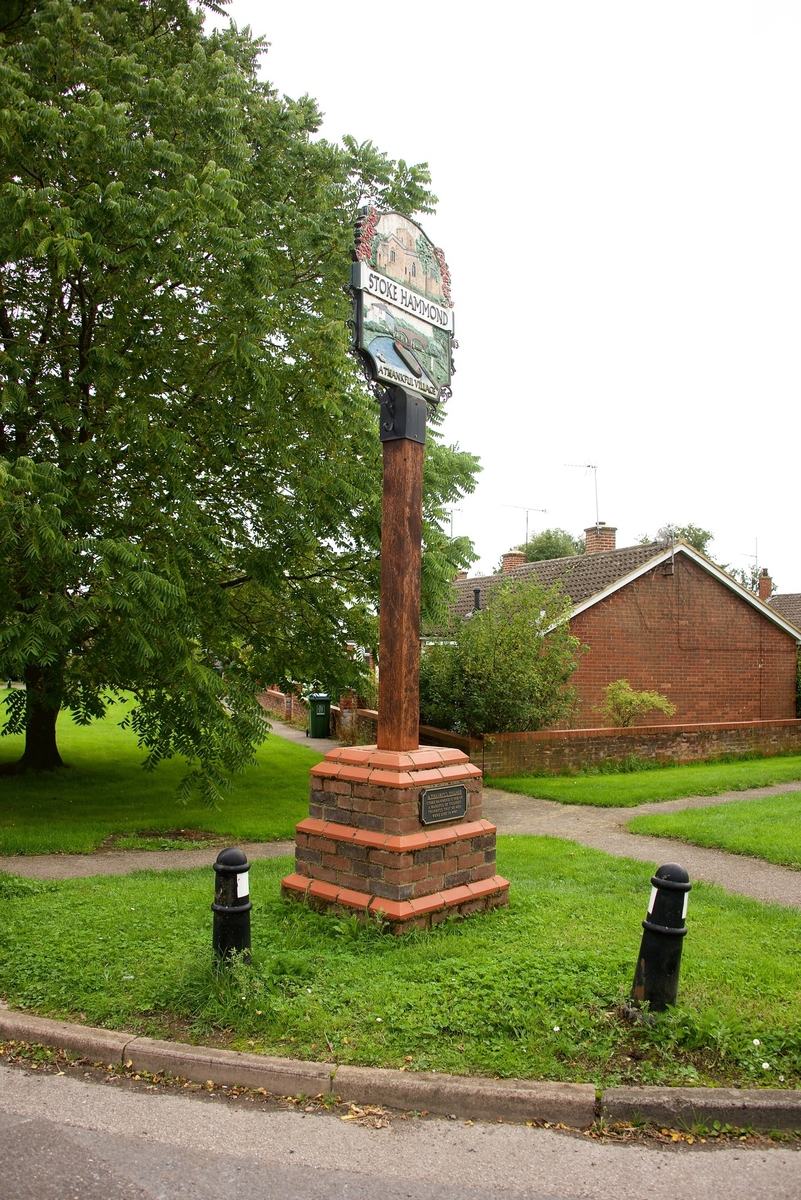 Stoke Hammond Sign and Bench