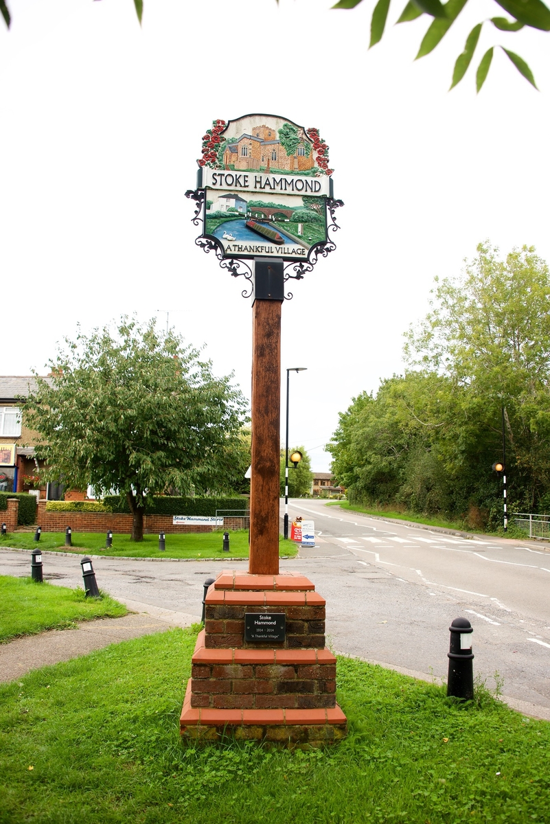 Stoke Hammond Sign and Bench