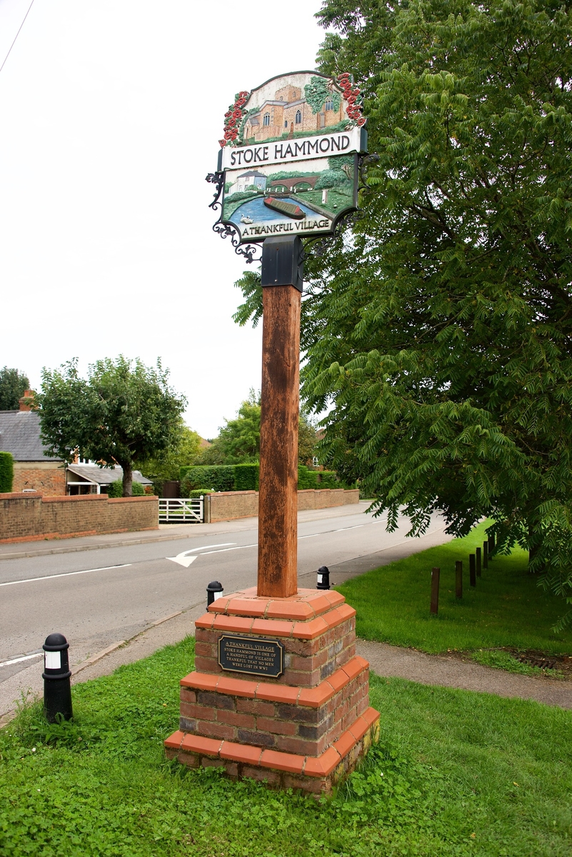 Stoke Hammond Sign and Bench