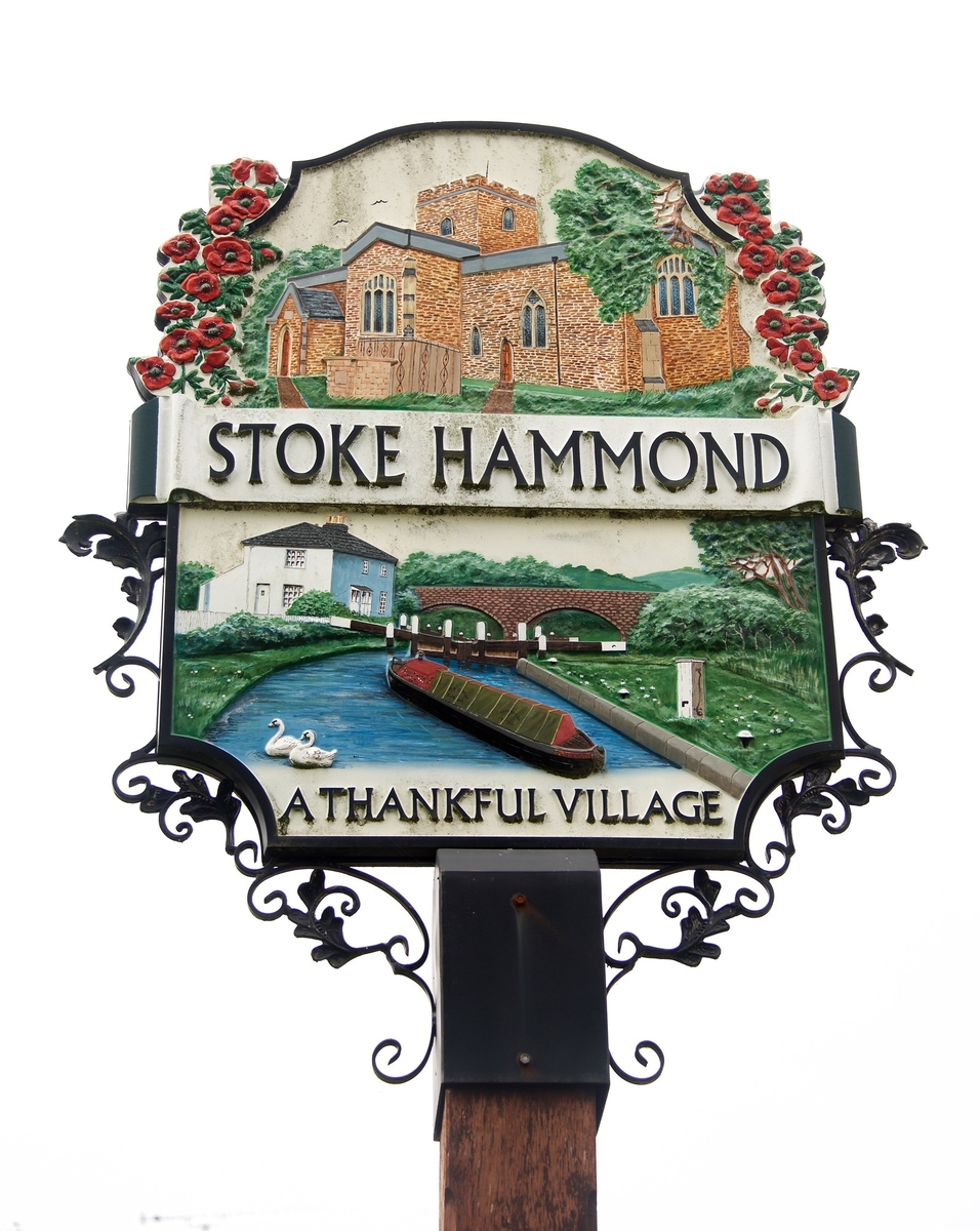 Stoke Hammond Sign and Bench