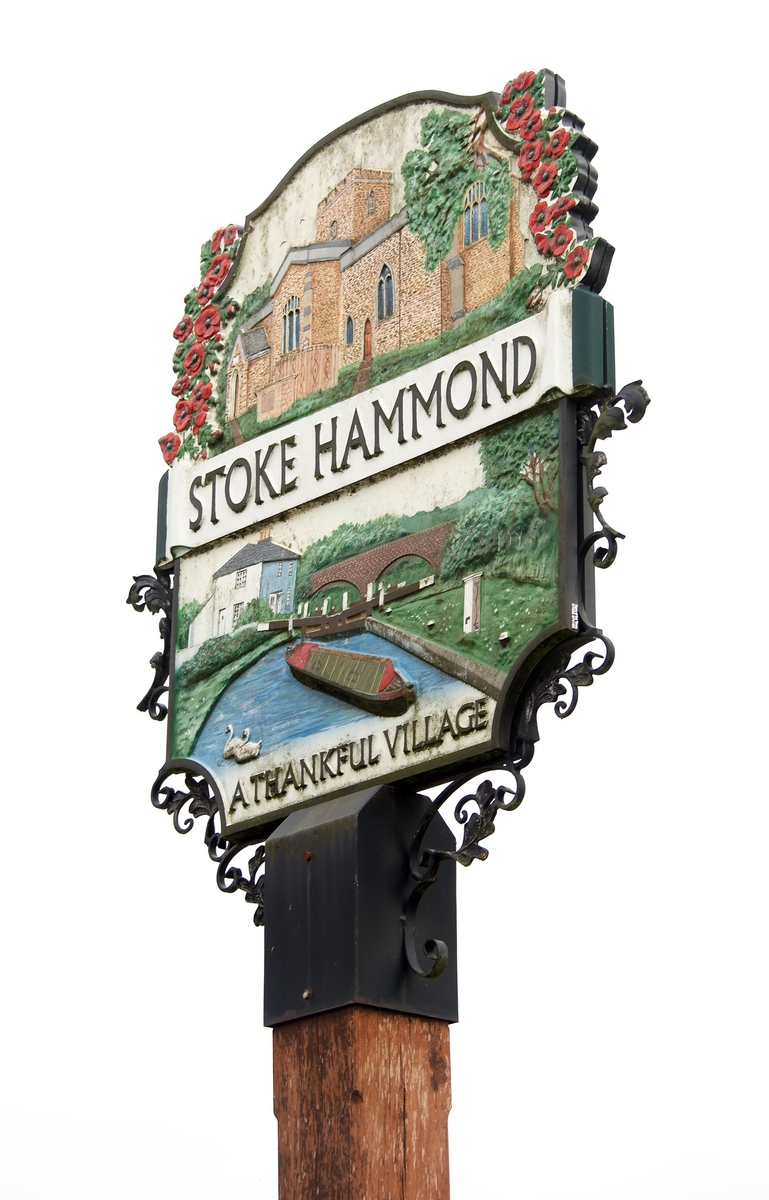 Stoke Hammond Sign and Bench