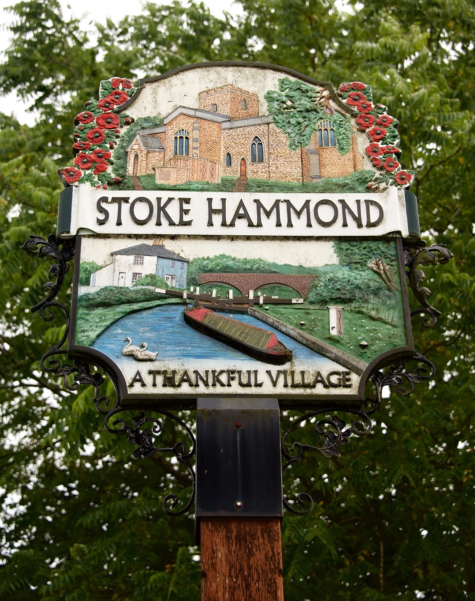 Stoke Hammond Sign and Bench