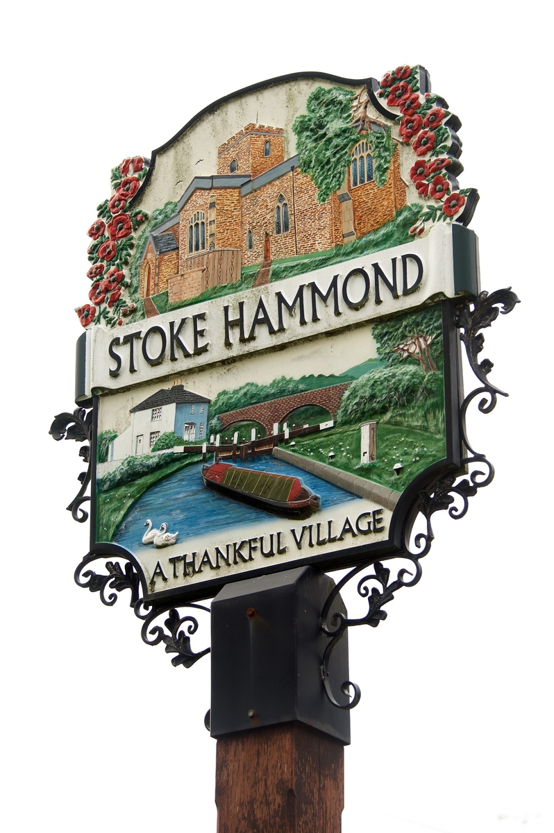 Stoke Hammond Sign and Bench