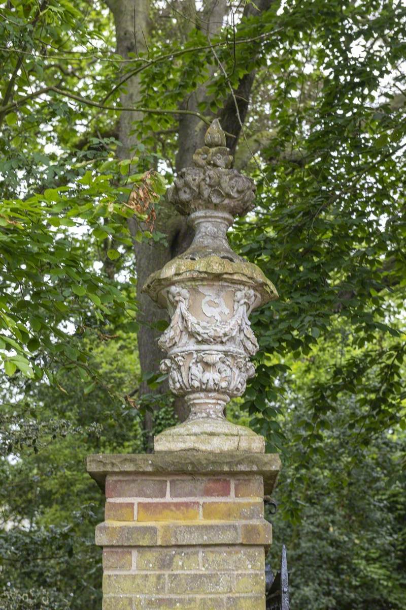 Urns and Reliefs on Gateposts