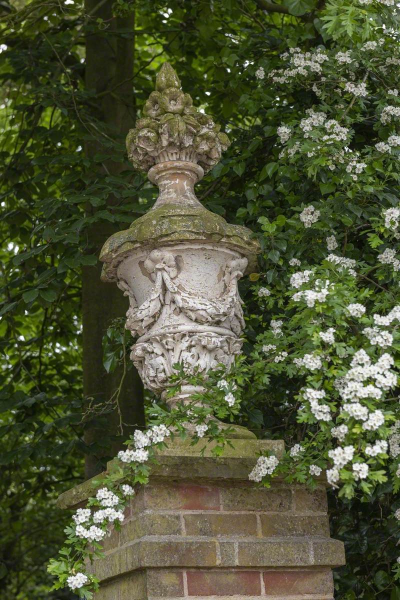 Urns and Reliefs on Gateposts