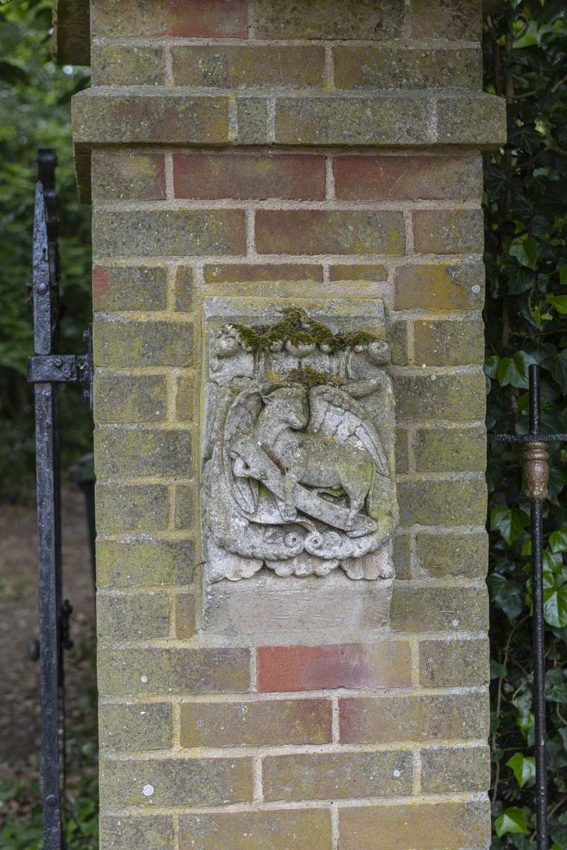 Urns and Reliefs on Gateposts