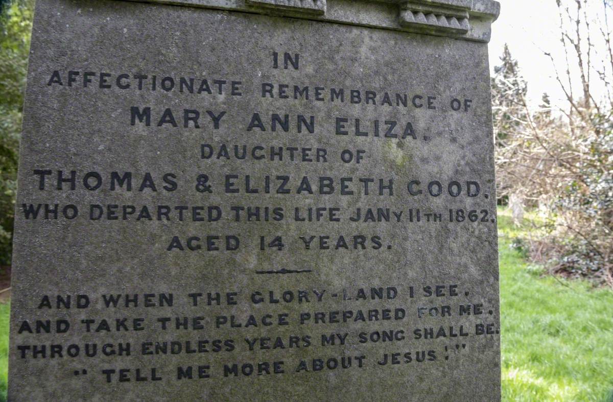 Memorial to Mary Anne Good