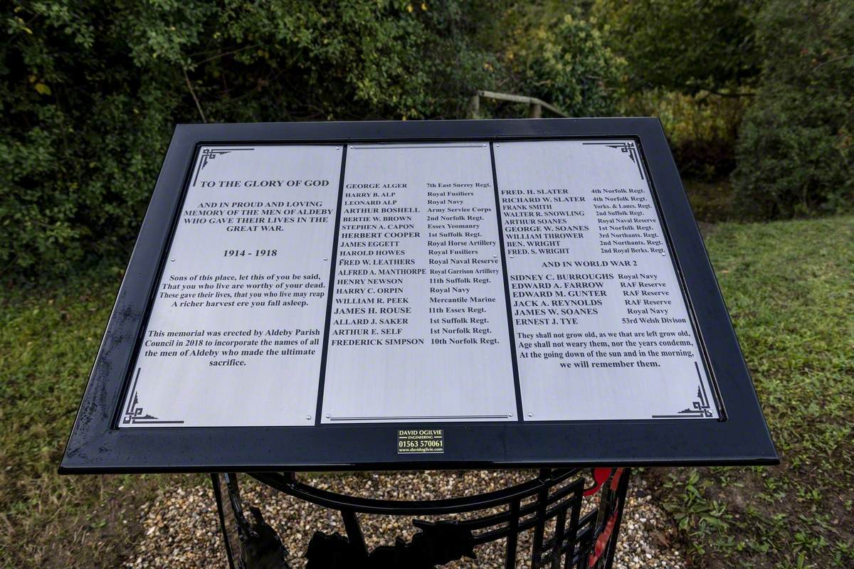 Aldeby Centenary Plaque